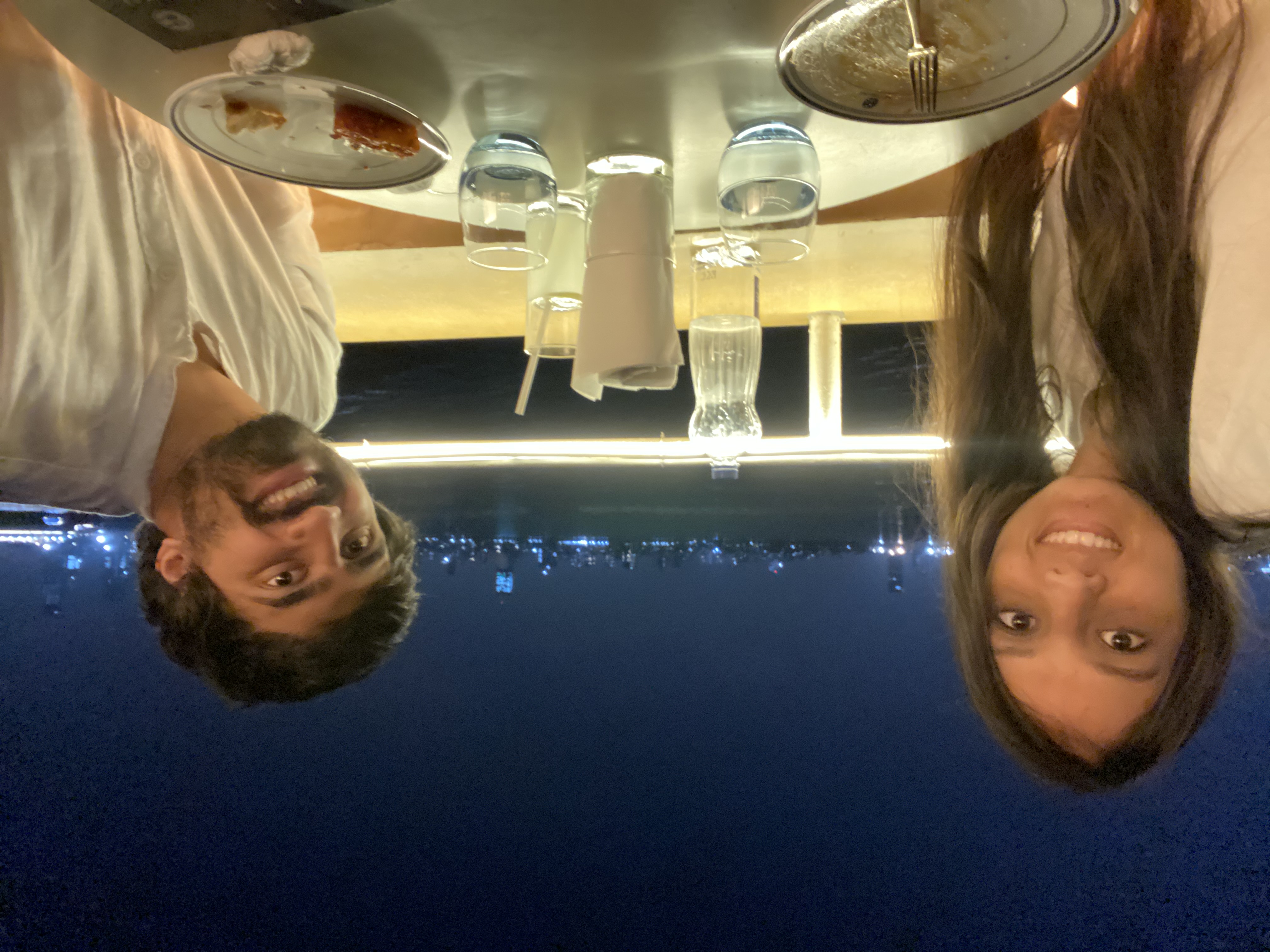 Dinner with Mumbai skyline glittering in the background